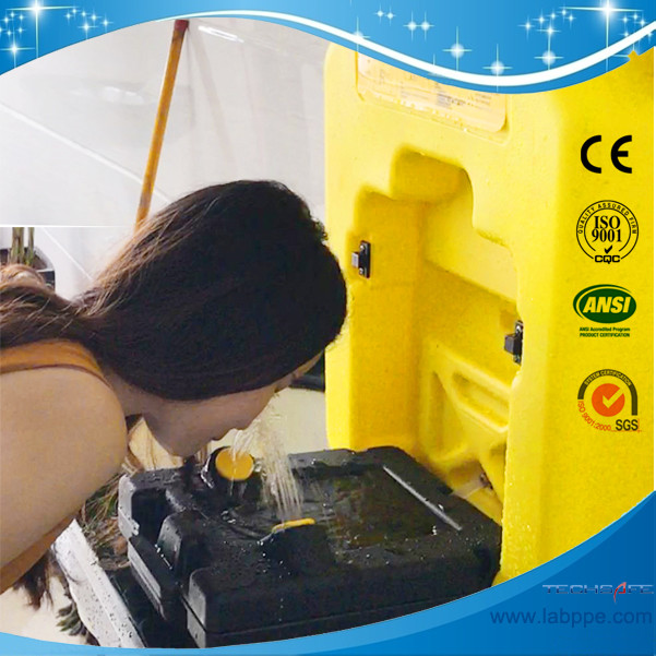 SH983TGravity operated Eye wash station with cart trolley,Portable/movable,14 Gallon