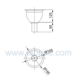 SHp4-2-laboratory sinks Lab PP/Cup Sink,185*220mm science lab sink polypropylene SINK  island bench SINK pp sink