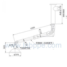 P12-Lab Fume Extractor/Exhaust,Aluminumalloy,Ceiling mounted,wall mounted