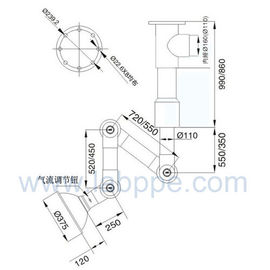 SHP11-Lab Fume Extractor/Exhaust,PP/PVC,diameter 110mm flexible fume extraction arm fume  exhaust arm extension tube