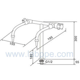 SHA25-2-Double Outlet/Way Lab Tap,brass,360 Swing,2 way lab tap,two way lab faucet