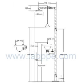 SHS150S-Safety shower & eyewash station,SS304,lab eye wash ansi Z358.1-2009