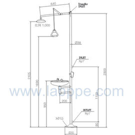 SH358A-Safety shower & eyewash station,SS304 emergency shower CE,ANSI Z358-1 2009