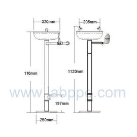 SHE100S-Stand emergency eyewash station,SS304,Color:Yellow,red,green