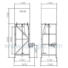 SH786T-Emergency shower & eyewash booth,stainless steel with water/waste tank