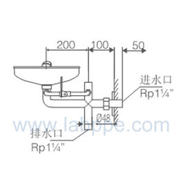 SH359C-Wall mounted eye wash,SS304