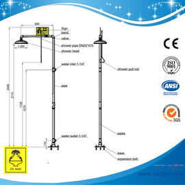 SHC100S-red sus 304 Safety shower station,SS304 emergency eye wash in China lab eye wash ansi Z358.1-2009!