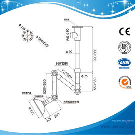 SHP83-flexible fume extraction arm mounting panel laboratory fume extractor welding fume extraction arms fume arm sealin