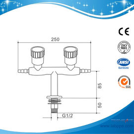 SHB5-gas taps valve epoxide resin Double outlet gas fitting Gas valves cock Deck mounted slow open lab furniture tap