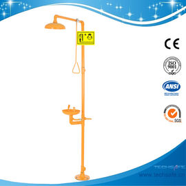 SH712B-industrial safety epoxy powder coating Galvanization Iron Safety shower eyewash station,Carbon steel,yellow color