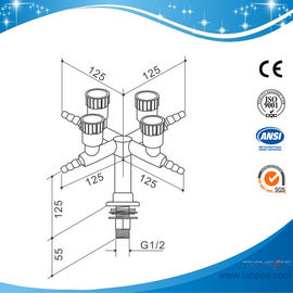 SHA16-Lab water Quadruple outlet tap/valves,deck mounted tap