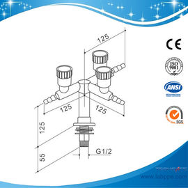 SHA15-Lab water triple outlet tap/valves,deck mounted