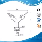 SHB7-Double outlet gas fitting,Slanting mounted,Two Way Bench Mounting Gas Valves '' Y ''