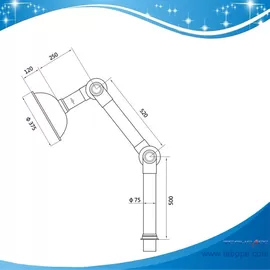 SHP9-Lab Bench Fume Extractor/Exhaust,PP/PVC,double joints