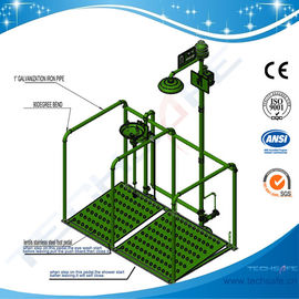 SHD100Y-safety Pedaled shower & eyewash station with railing,SS304/G.I.