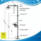 SH713BSF-Pedaled shower & eyewash station,SS304,combination foot operated type