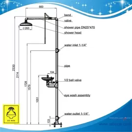 SH786-Emergency shower & eyewash booth,stainless steel with folding door material 304 stainless steel wash booth dust