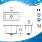 SHP7W-Lab PP Mid Size Sink,300*150,PP SINK,CUP SINK,LAB SINK,WHITE SINK