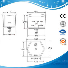 SH5104-Lab PP Mid Size Sink,535*470*310mm,Hexagon sink Lab PP Mid Size Sink ceramic sink workbench with sink pp sink