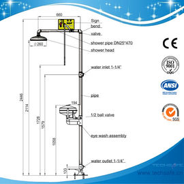 SH712BSC-dust cover emergency shower and eye wash,sfety shower and eyewash fountain