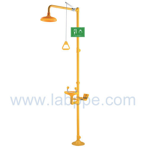 SH758AY-Emergency shower & eyewash station,GI materia with yellow color