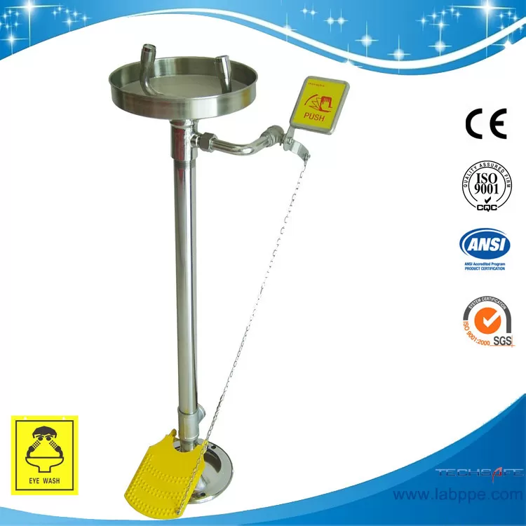 SH711BSF-eye wash station 304 stainless steel Stand eye wash Erect safety eye wash made of SUS304 meets ANSI