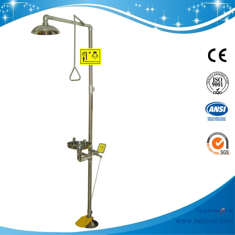 SH712BSF-SUS304 stainless steel Pedaled emergency shower & eyewash station combination foot operated eye wash safety eye