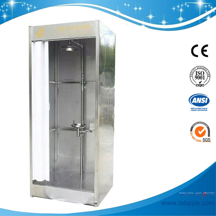 SH786B-Emergency shower & eyewash booth,stainless steel with water/waste tank